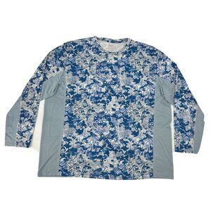 HUK Shirt‎ Mens XXXL Blue Gray White Icon X Tide Change Long Sleeve Fishing NEW